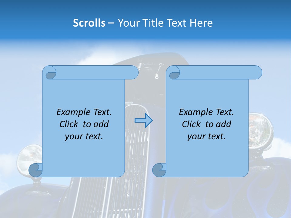Custom Car Against Cloudy Blue Sky PowerPoint Template