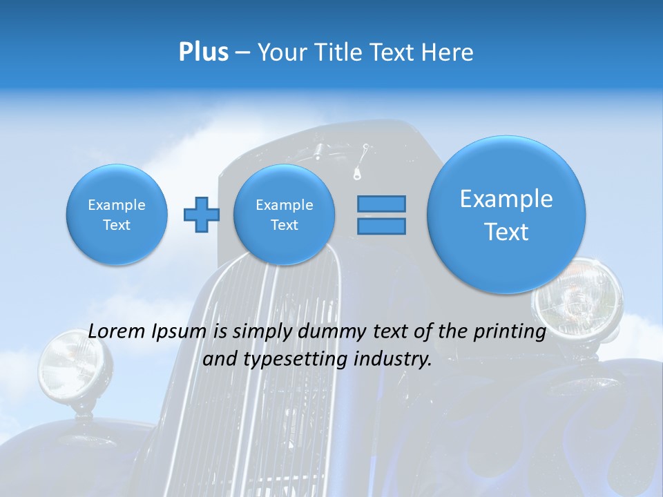Custom Car Against Cloudy Blue Sky PowerPoint Template