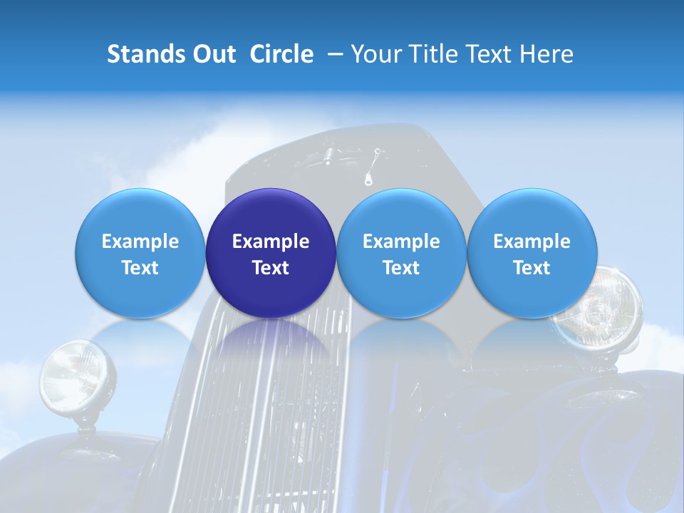 Custom Car Against Cloudy Blue Sky PowerPoint Template