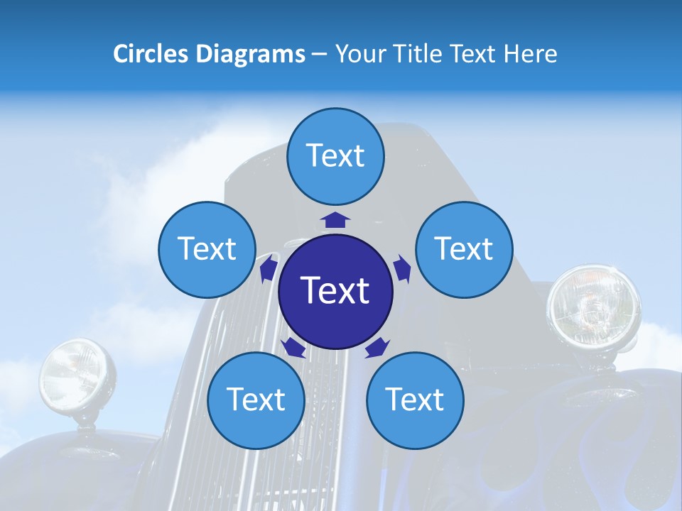 Custom Car Against Cloudy Blue Sky PowerPoint Template