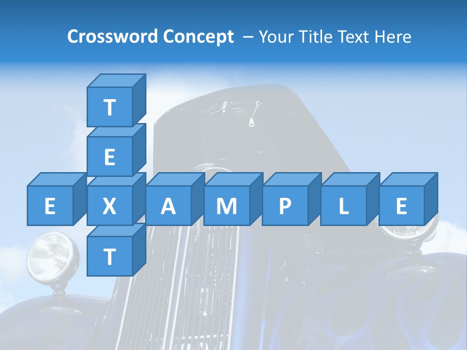 Custom Car Against Cloudy Blue Sky PowerPoint Template