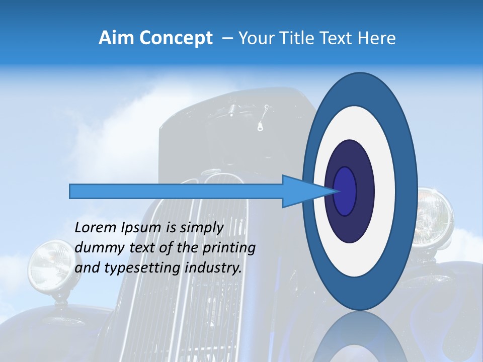 Custom Car Against Cloudy Blue Sky PowerPoint Template