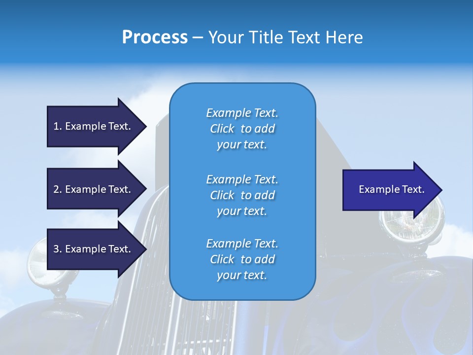 Custom Car Against Cloudy Blue Sky PowerPoint Template