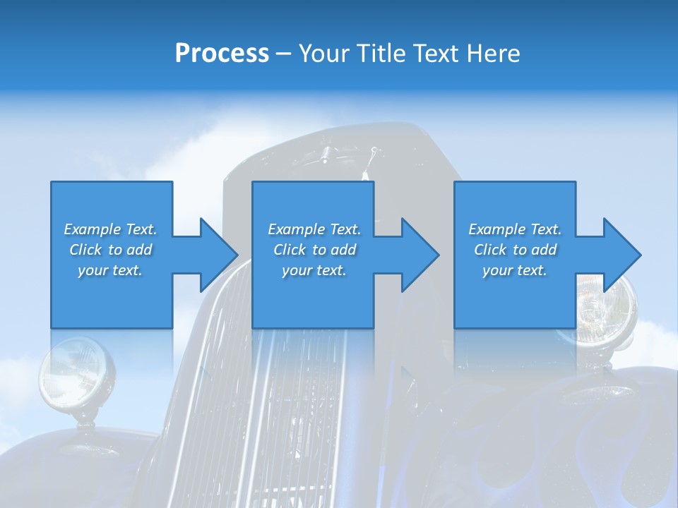 Custom Car Against Cloudy Blue Sky PowerPoint Template