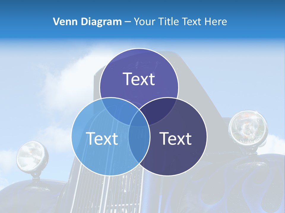 Custom Car Against Cloudy Blue Sky PowerPoint Template