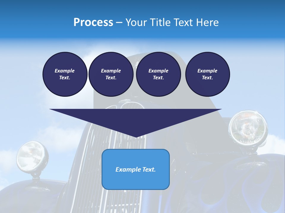 Custom Car Against Cloudy Blue Sky PowerPoint Template