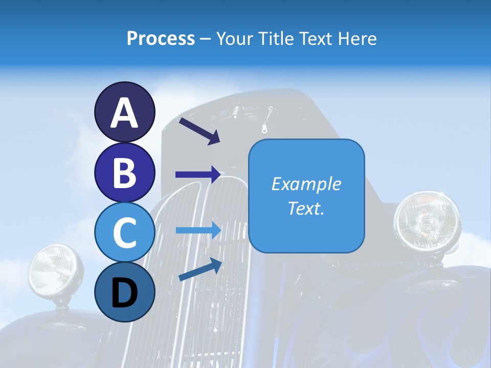 Custom Car Against Cloudy Blue Sky PowerPoint Template
