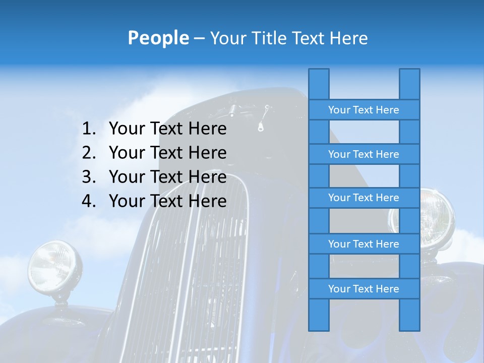 Custom Car Against Cloudy Blue Sky PowerPoint Template