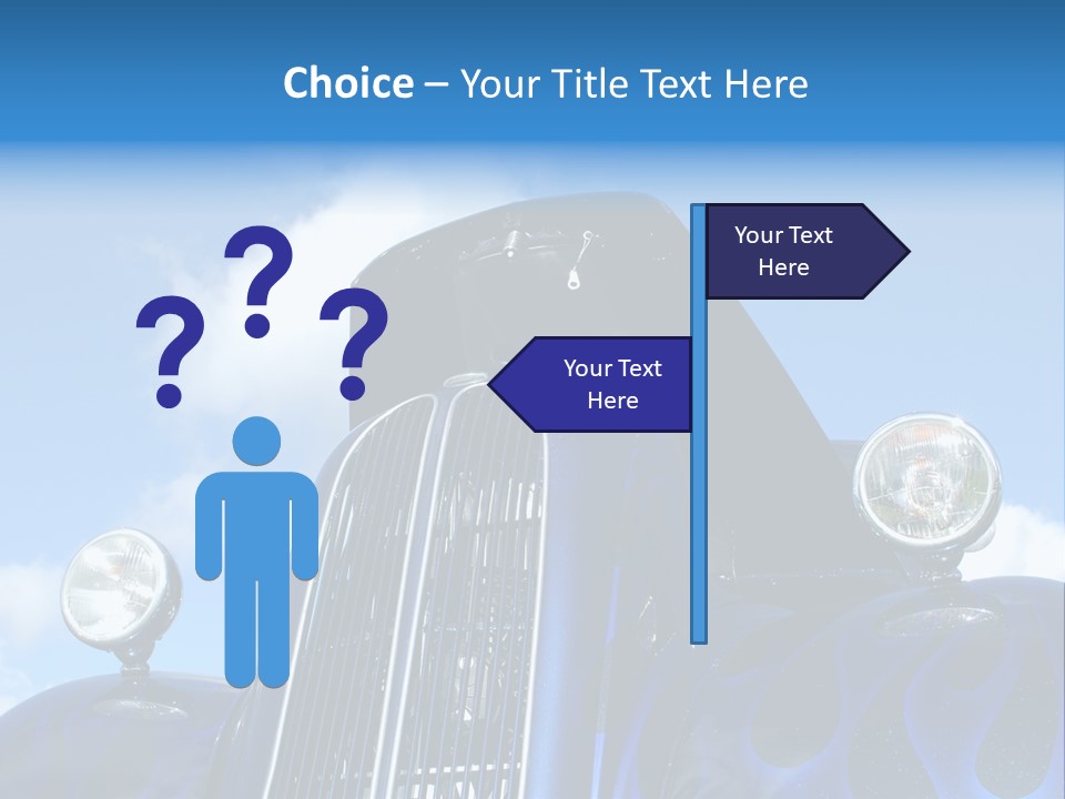 Custom Car Against Cloudy Blue Sky PowerPoint Template