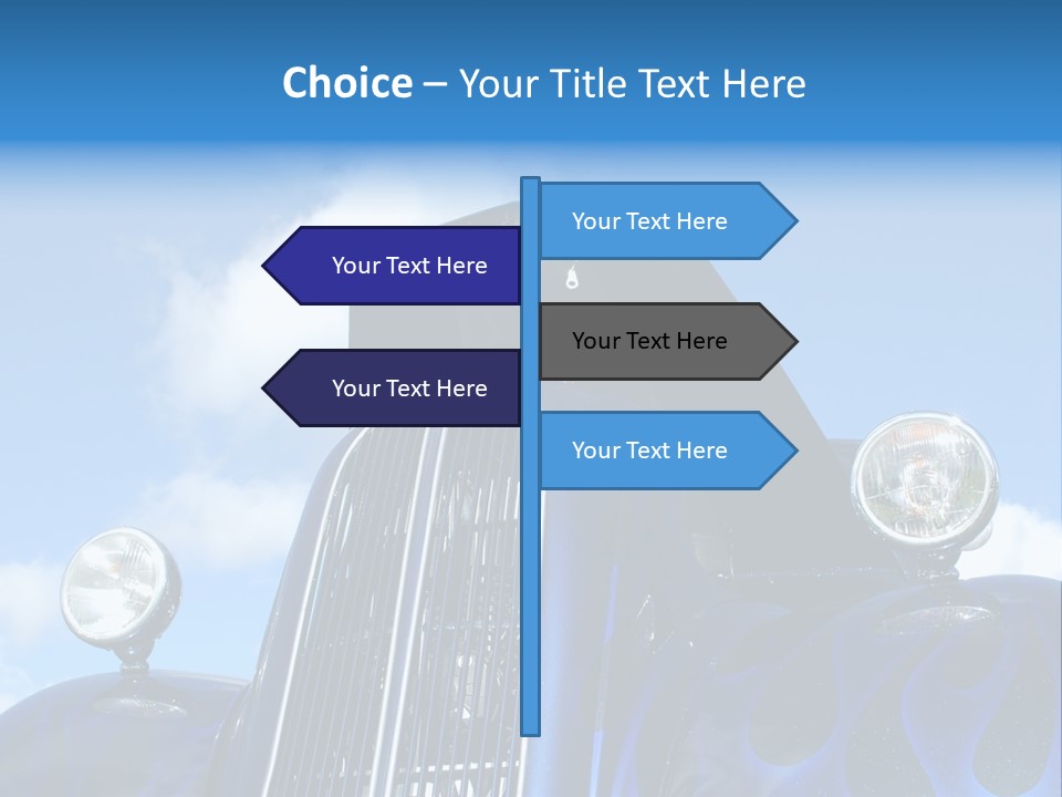 Custom Car Against Cloudy Blue Sky PowerPoint Template
