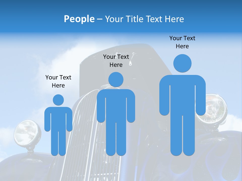 Custom Car Against Cloudy Blue Sky PowerPoint Template