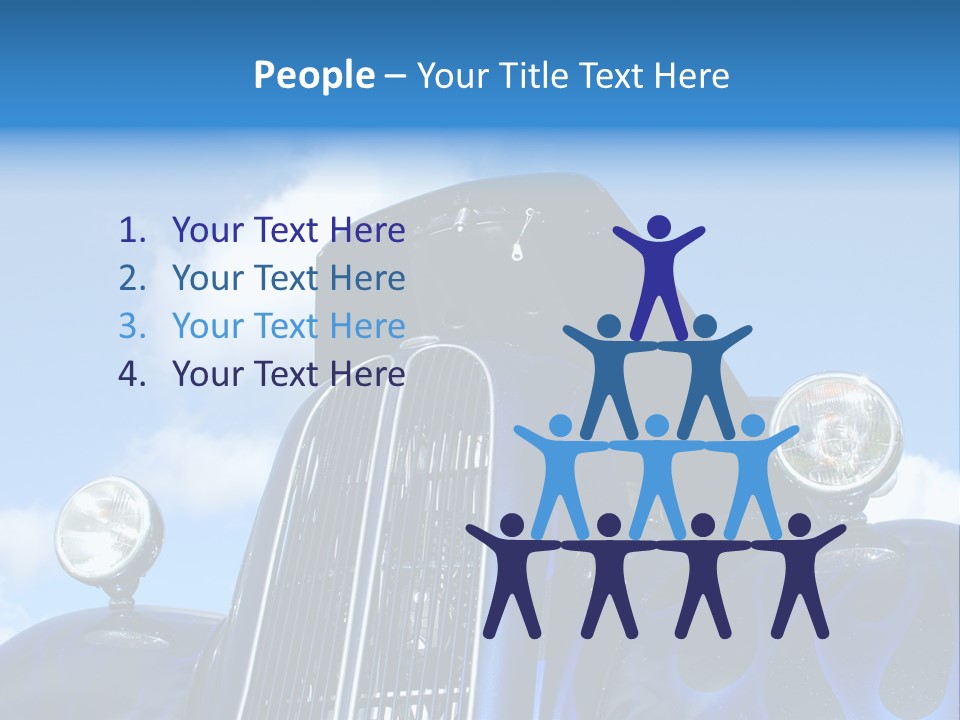 Custom Car Against Cloudy Blue Sky PowerPoint Template