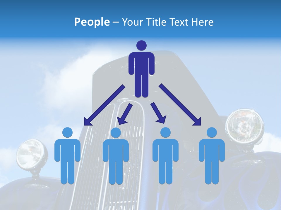 Custom Car Against Cloudy Blue Sky PowerPoint Template