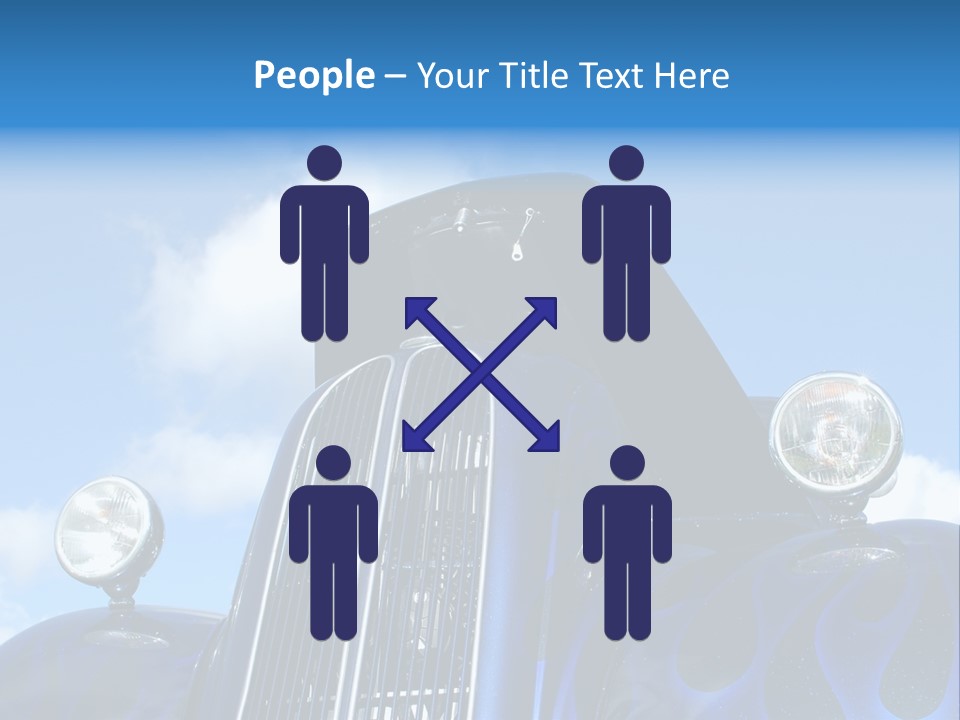 Custom Car Against Cloudy Blue Sky PowerPoint Template