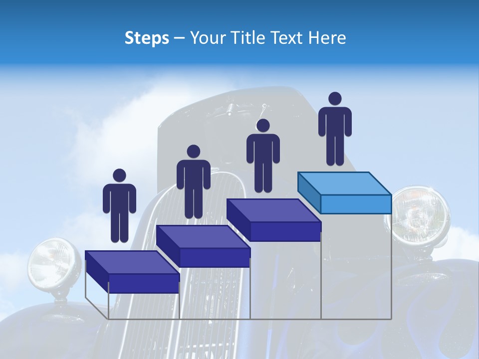 Custom Car Against Cloudy Blue Sky PowerPoint Template