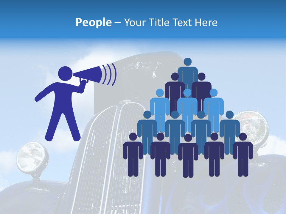 Custom Car Against Cloudy Blue Sky PowerPoint Template