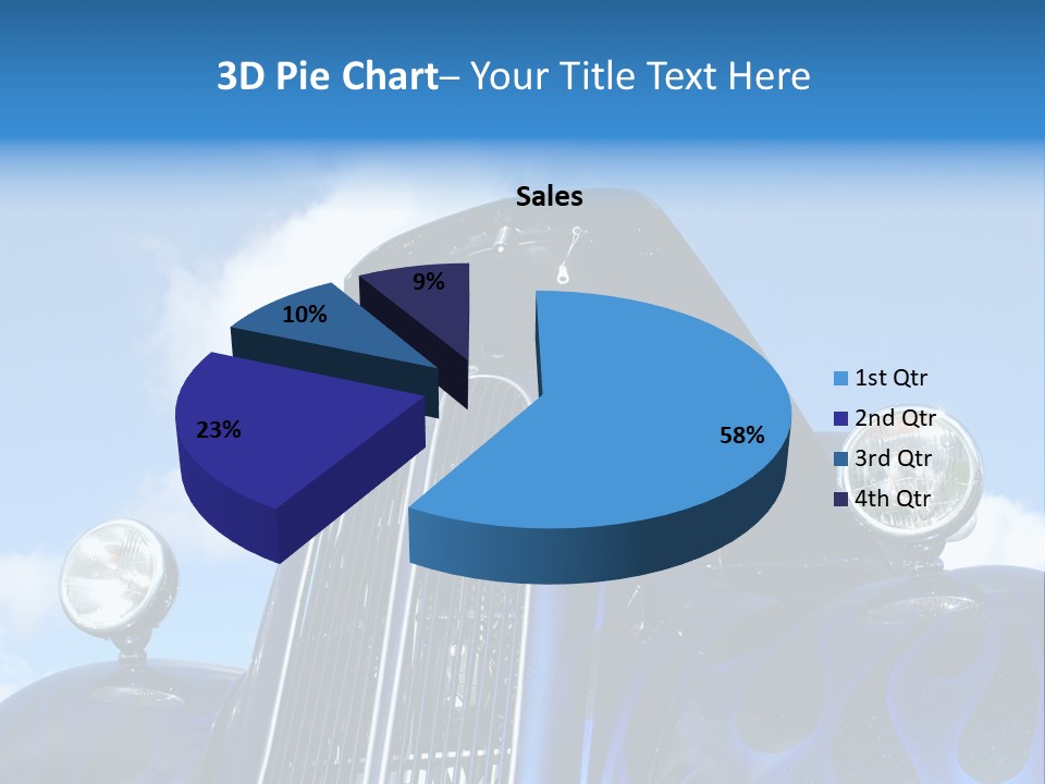 Custom Car Against Cloudy Blue Sky PowerPoint Template