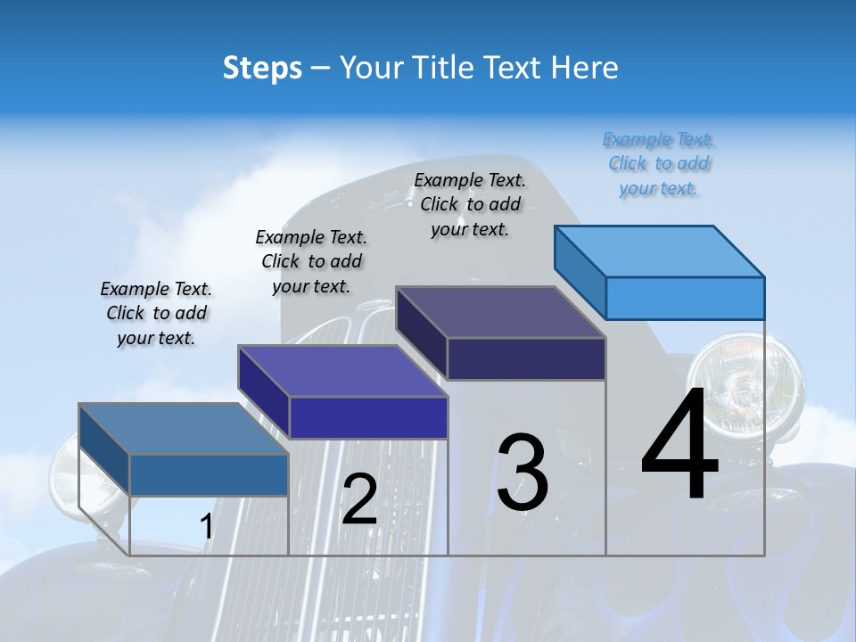 Custom Car Against Cloudy Blue Sky PowerPoint Template