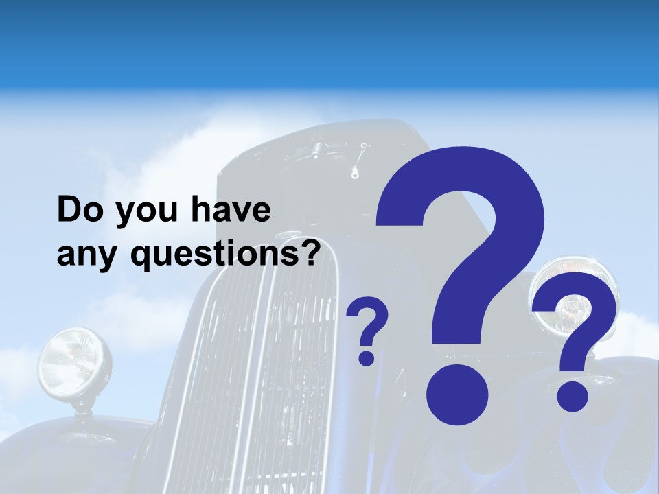 Custom Car Against Cloudy Blue Sky PowerPoint Template