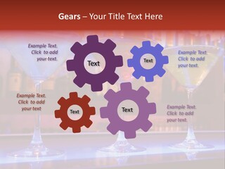 Blue, Red And Yellow Cocktail Drinks On A Bar PowerPoint Template