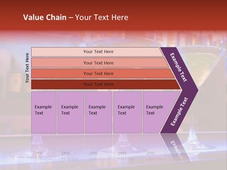Blue, Red And Yellow Cocktail Drinks On A Bar PowerPoint Template