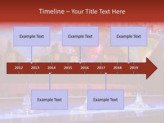 Blue, Red And Yellow Cocktail Drinks On A Bar PowerPoint Template
