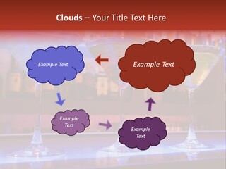 Blue, Red And Yellow Cocktail Drinks On A Bar PowerPoint Template