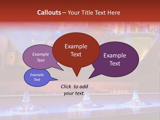 Blue, Red And Yellow Cocktail Drinks On A Bar PowerPoint Template