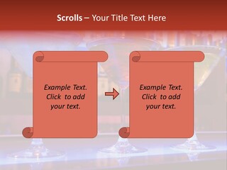 Blue, Red And Yellow Cocktail Drinks On A Bar PowerPoint Template