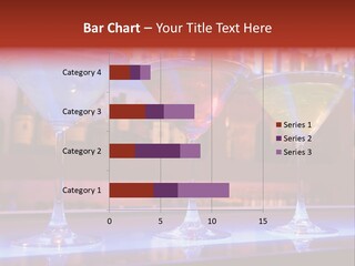 Blue, Red And Yellow Cocktail Drinks On A Bar PowerPoint Template