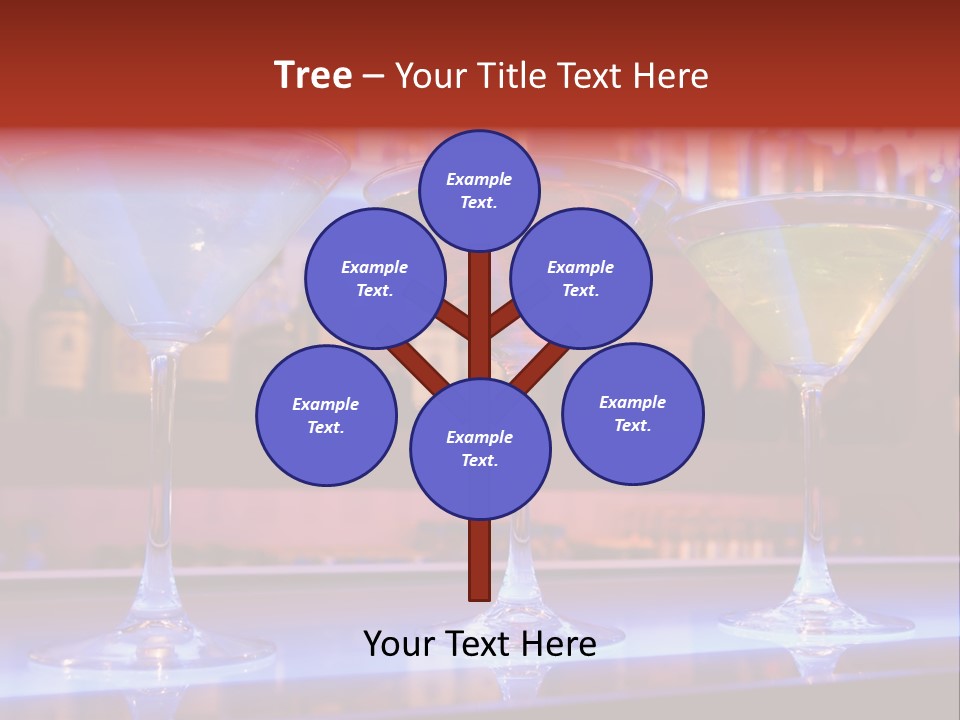 Blue, Red And Yellow Cocktail Drinks On A Bar PowerPoint Template