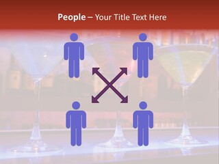 Blue, Red And Yellow Cocktail Drinks On A Bar PowerPoint Template