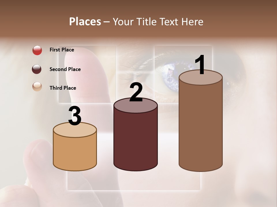 A Finger Print Being Compared To An Iris Scan. PowerPoint Template