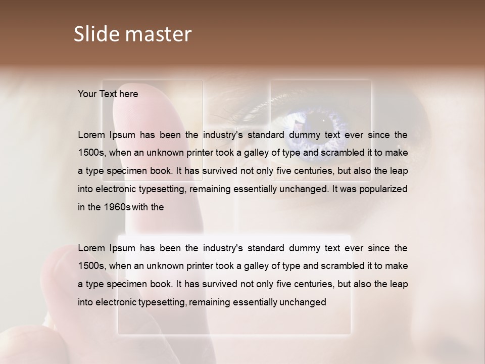 A Finger Print Being Compared To An Iris Scan. PowerPoint Template