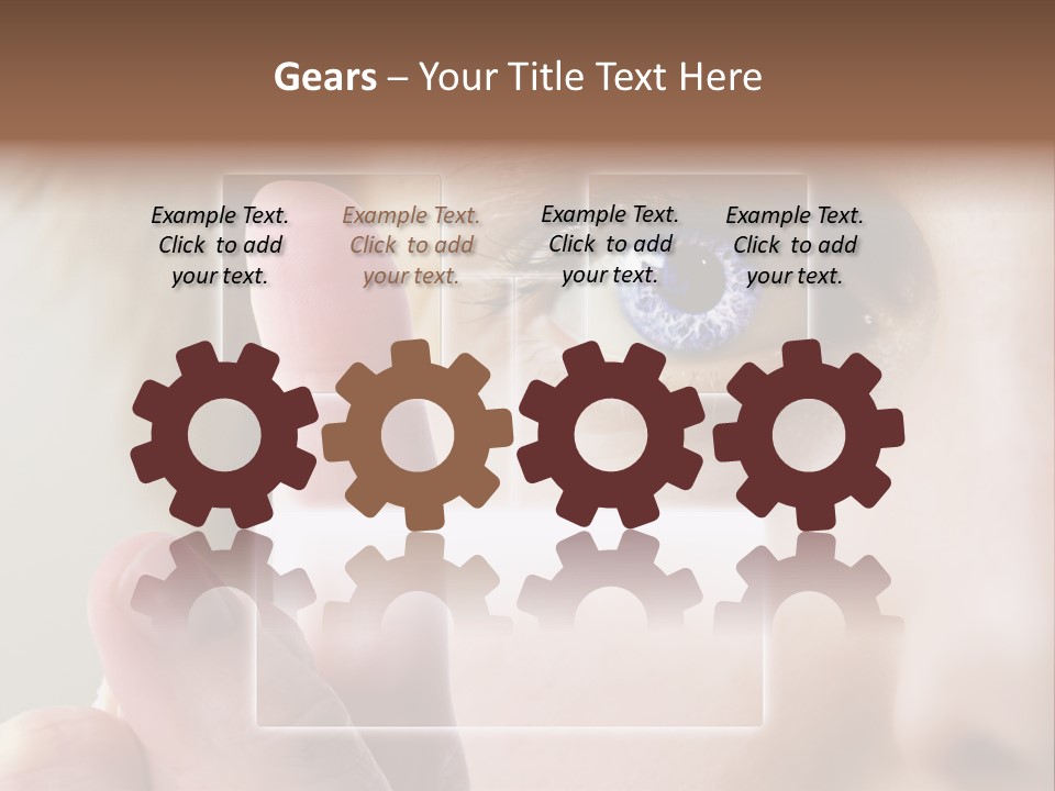A Finger Print Being Compared To An Iris Scan. PowerPoint Template