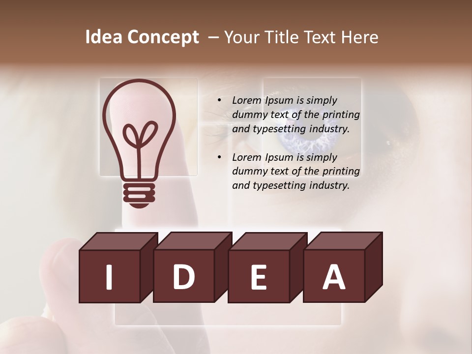 A Finger Print Being Compared To An Iris Scan. PowerPoint Template