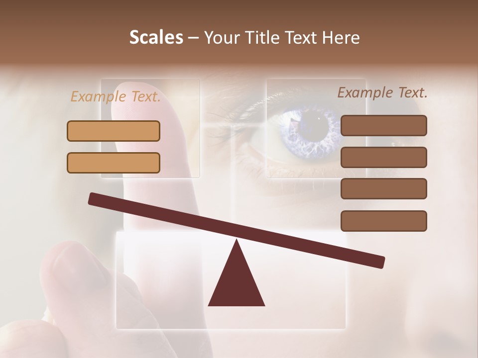 A Finger Print Being Compared To An Iris Scan. PowerPoint Template