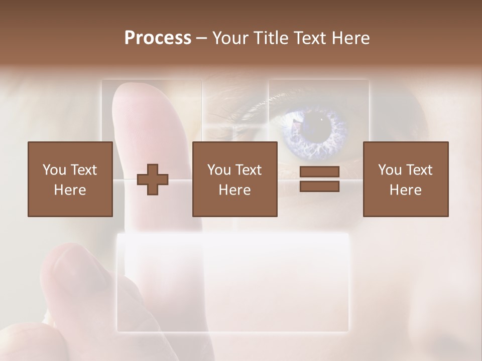 A Finger Print Being Compared To An Iris Scan. PowerPoint Template