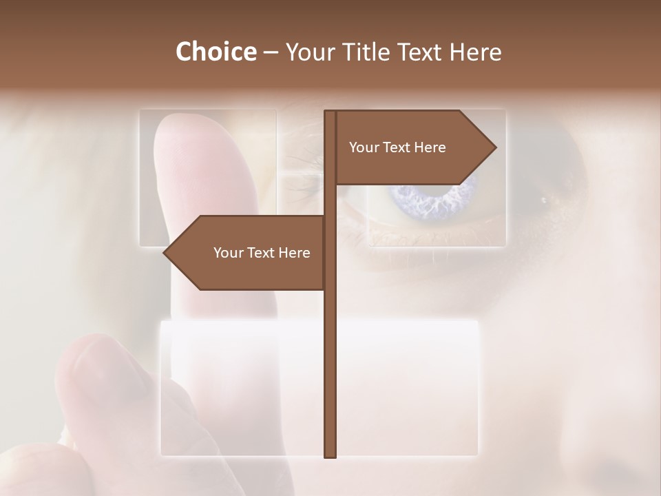 A Finger Print Being Compared To An Iris Scan. PowerPoint Template