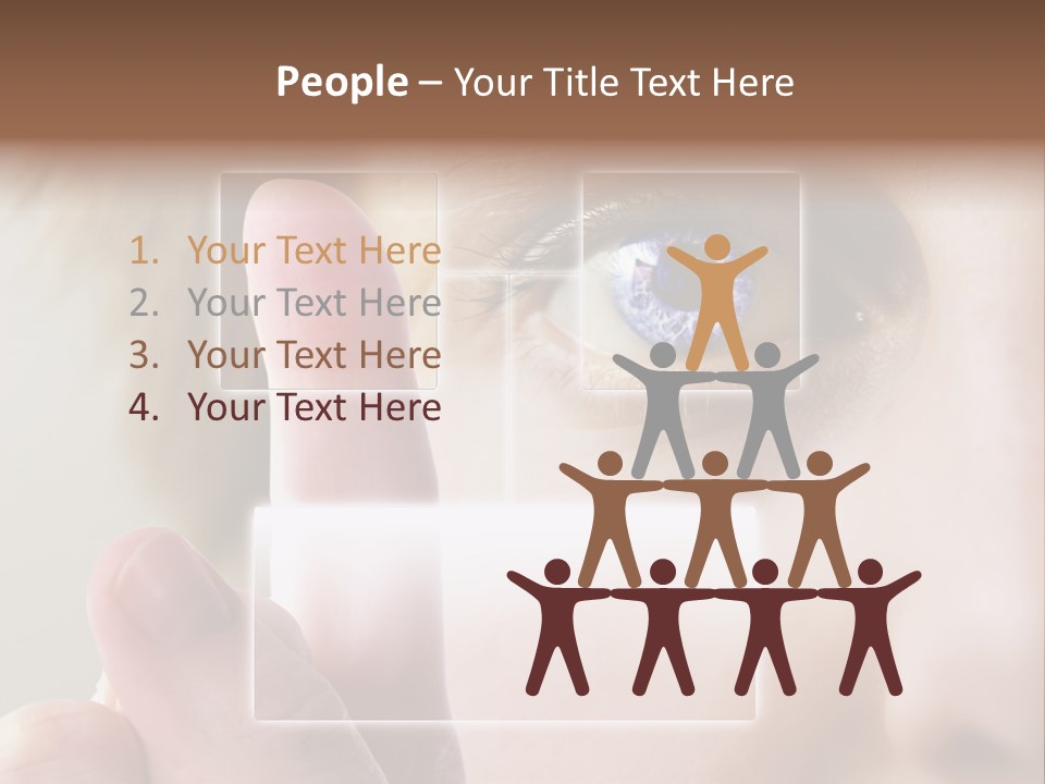 A Finger Print Being Compared To An Iris Scan. PowerPoint Template