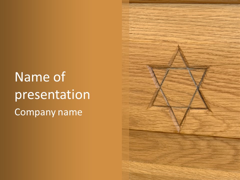 Star Of David, Carved In Wood. PowerPoint Template