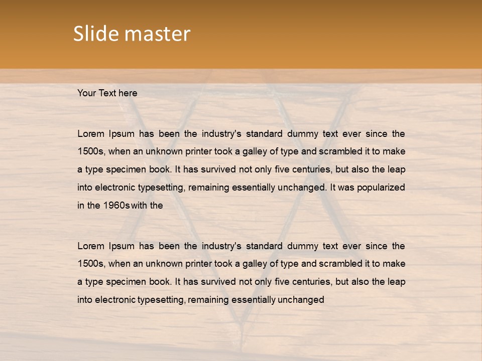 Star Of David, Carved In Wood. PowerPoint Template