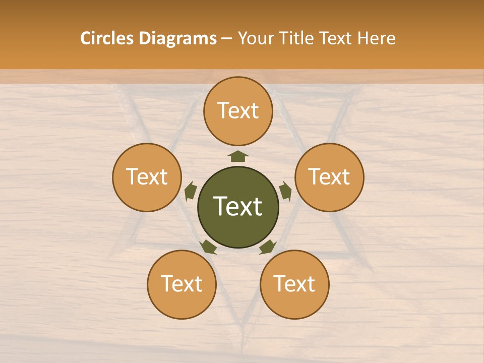 Star Of David, Carved In Wood. PowerPoint Template