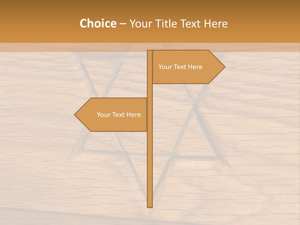 Star Of David, Carved In Wood. PowerPoint Template