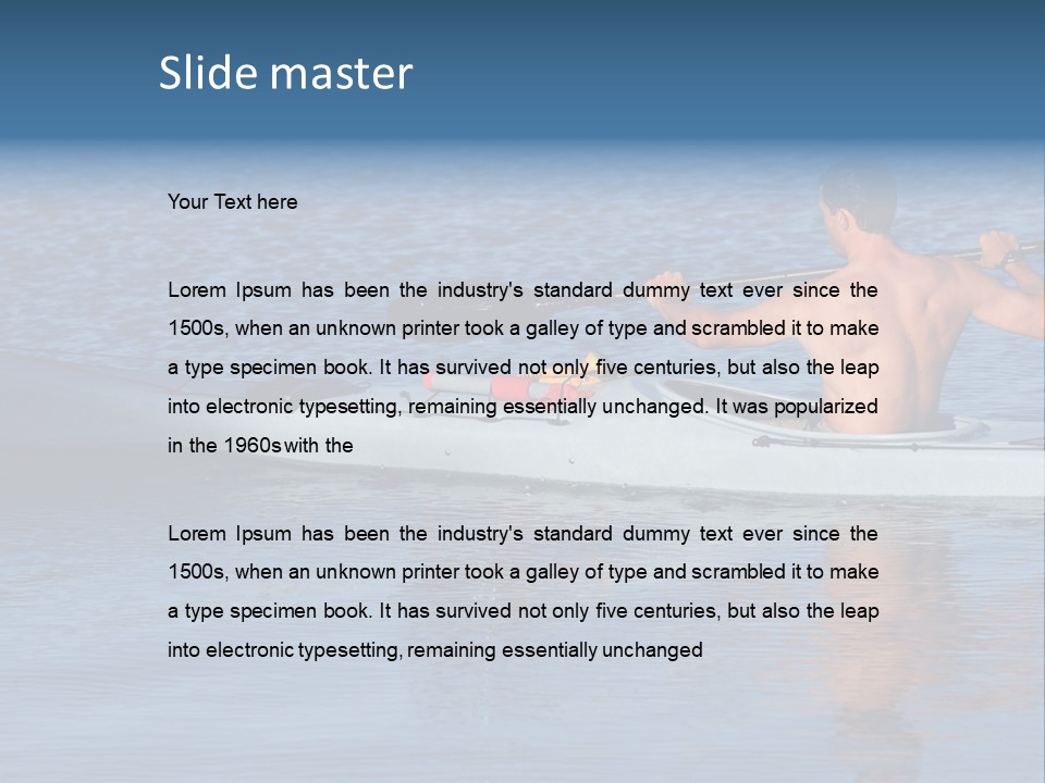 An Athletic Young Male Kayaker With Bare Upper Body Is Paddling Off Into Calm Blue Waters Of Mission Bay, San Diego, California. PowerPoint Template