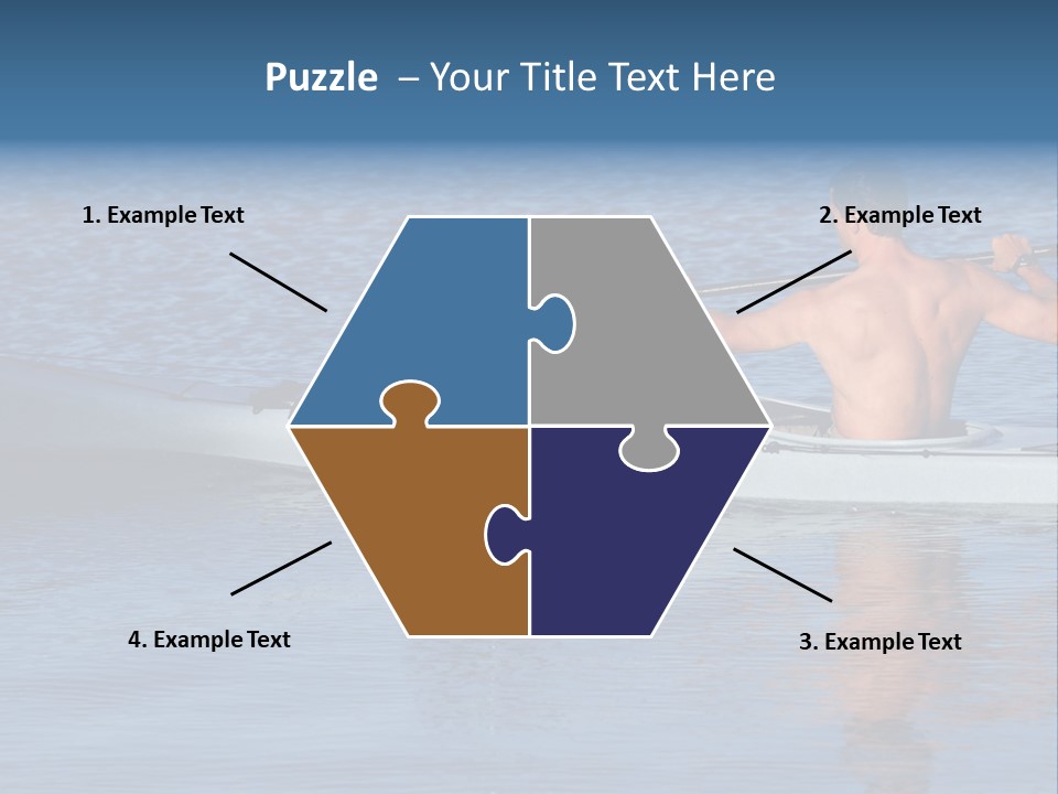 An Athletic Young Male Kayaker With Bare Upper Body Is Paddling Off Into Calm Blue Waters Of Mission Bay, San Diego, California. PowerPoint Template