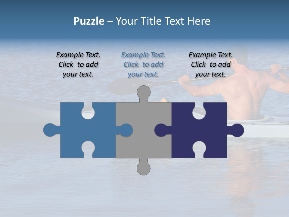 An Athletic Young Male Kayaker With Bare Upper Body Is Paddling Off Into Calm Blue Waters Of Mission Bay, San Diego, California. PowerPoint Template