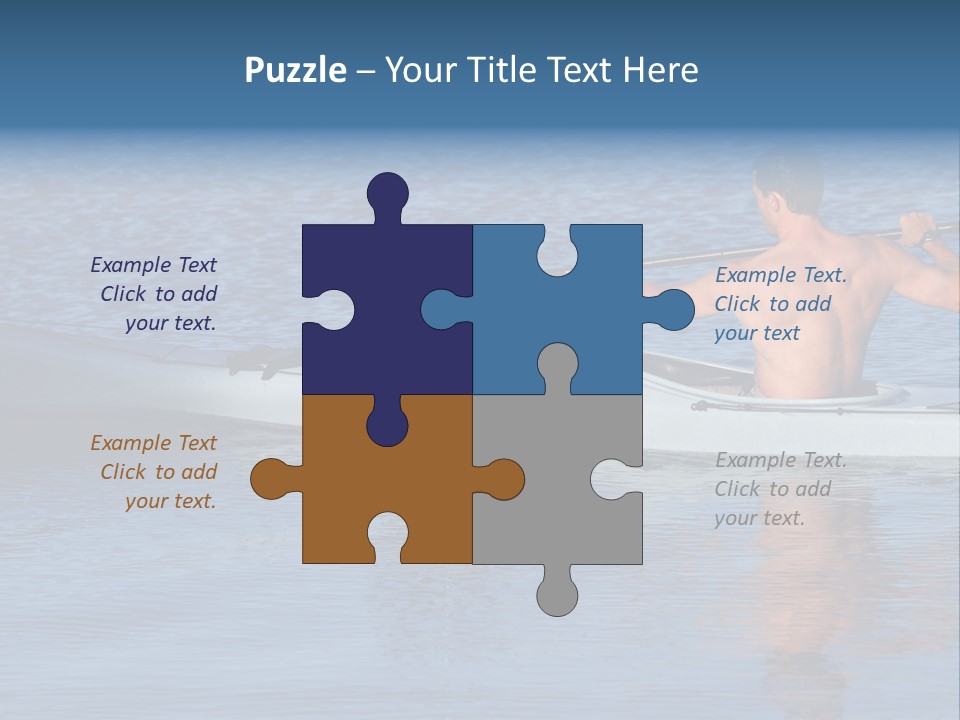 An Athletic Young Male Kayaker With Bare Upper Body Is Paddling Off Into Calm Blue Waters Of Mission Bay, San Diego, California. PowerPoint Template