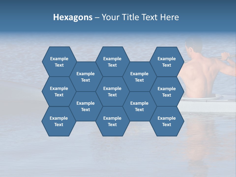 An Athletic Young Male Kayaker With Bare Upper Body Is Paddling Off Into Calm Blue Waters Of Mission Bay, San Diego, California. PowerPoint Template