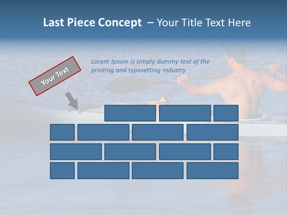 An Athletic Young Male Kayaker With Bare Upper Body Is Paddling Off Into Calm Blue Waters Of Mission Bay, San Diego, California. PowerPoint Template